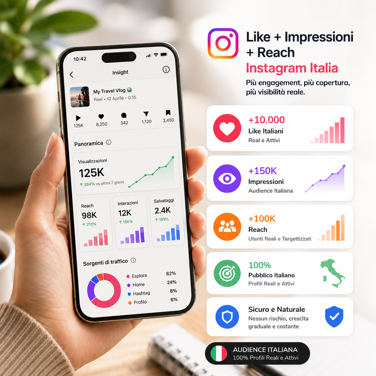 VISIBILITÀ ITALIA: Like + Impressioni + Reach