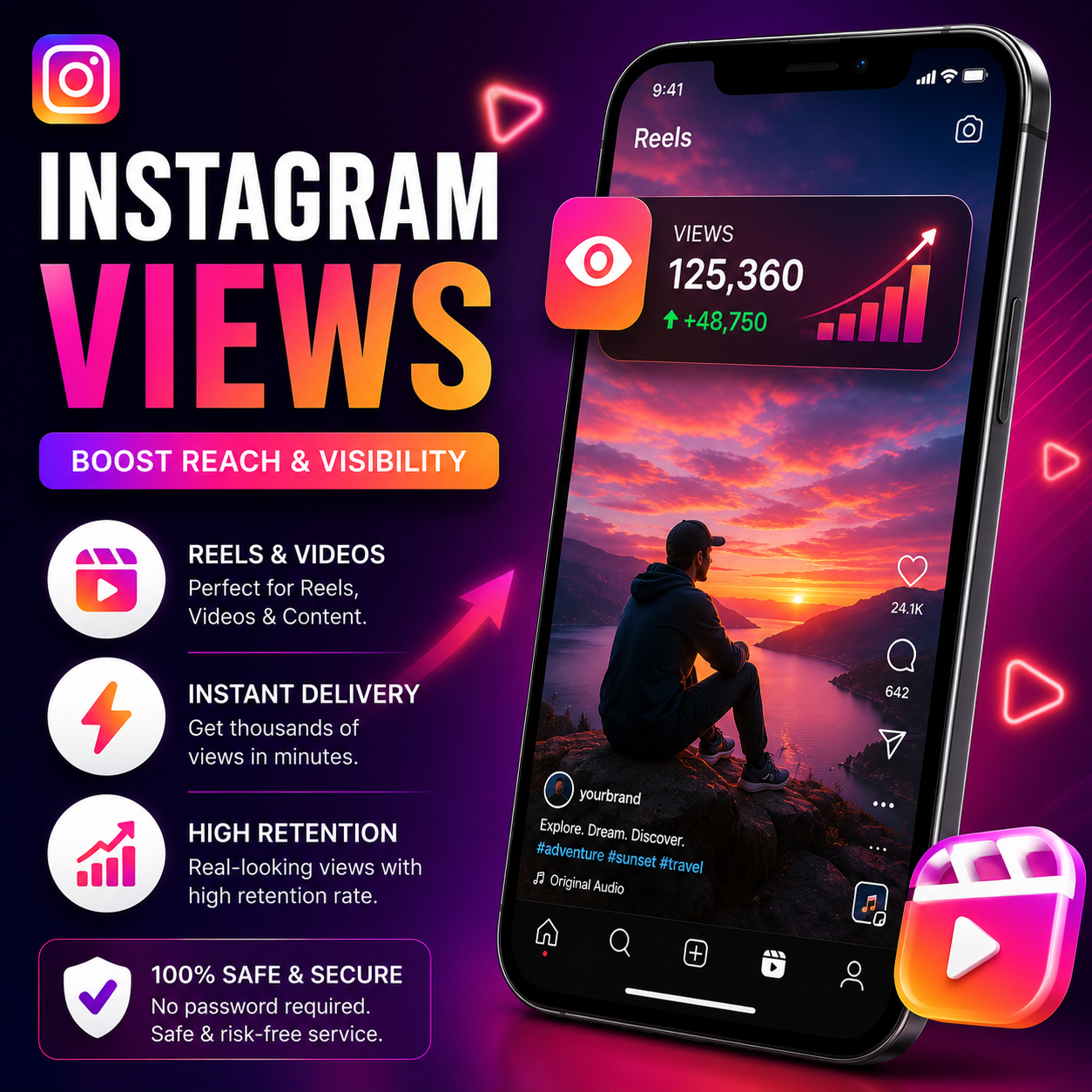 Instagram Views (Video, IGTV, Reels)