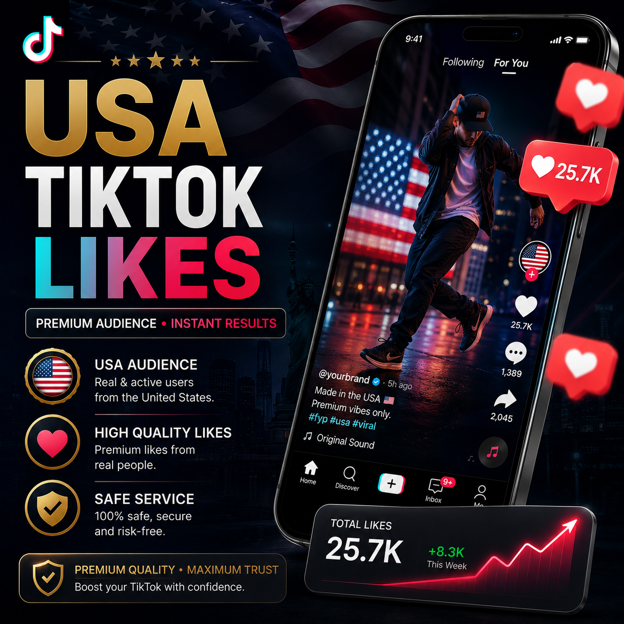TikTok Likes - USA Premium